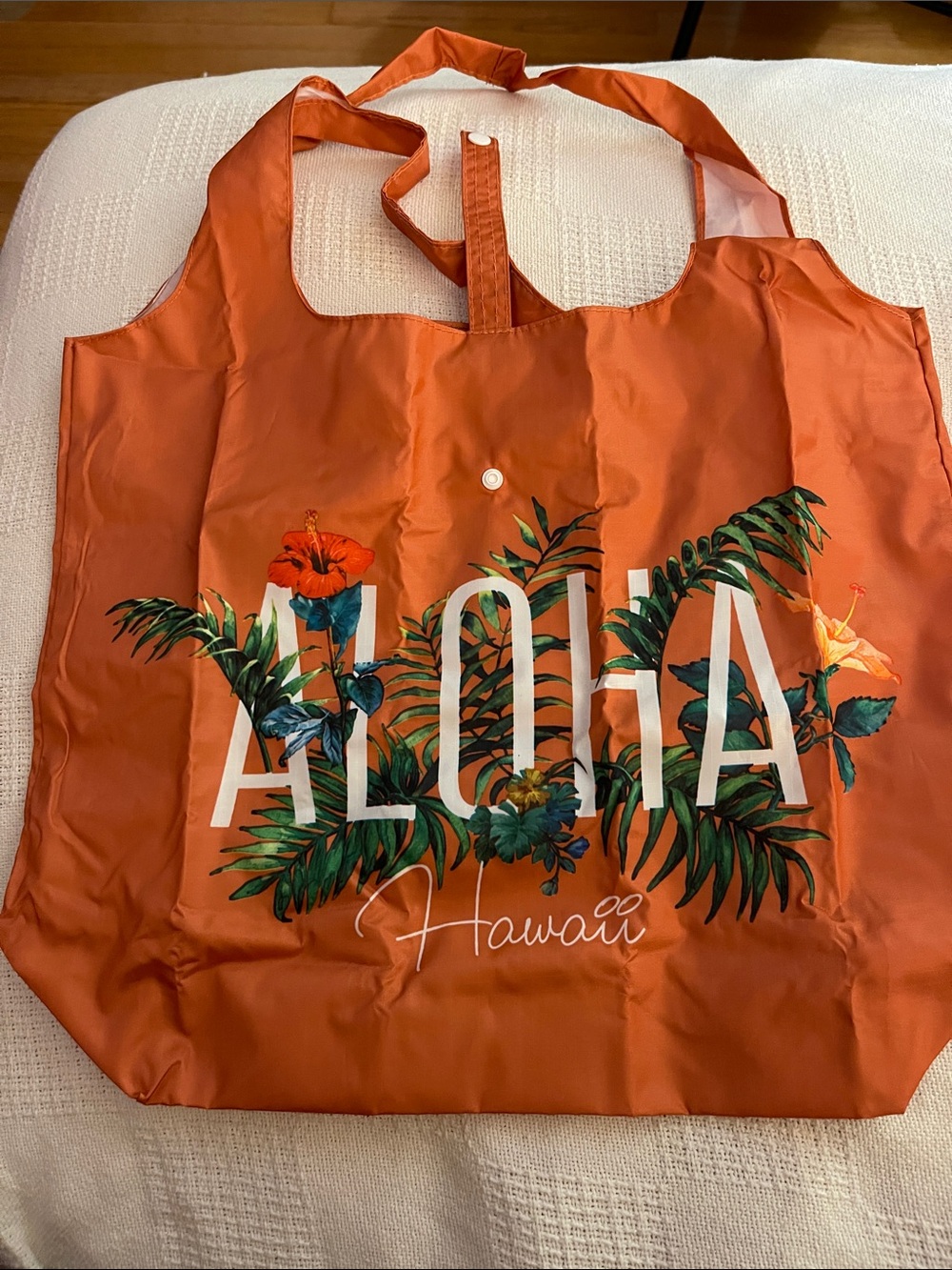 totes Orange Tropical 'ALOHA' Foldable Tote